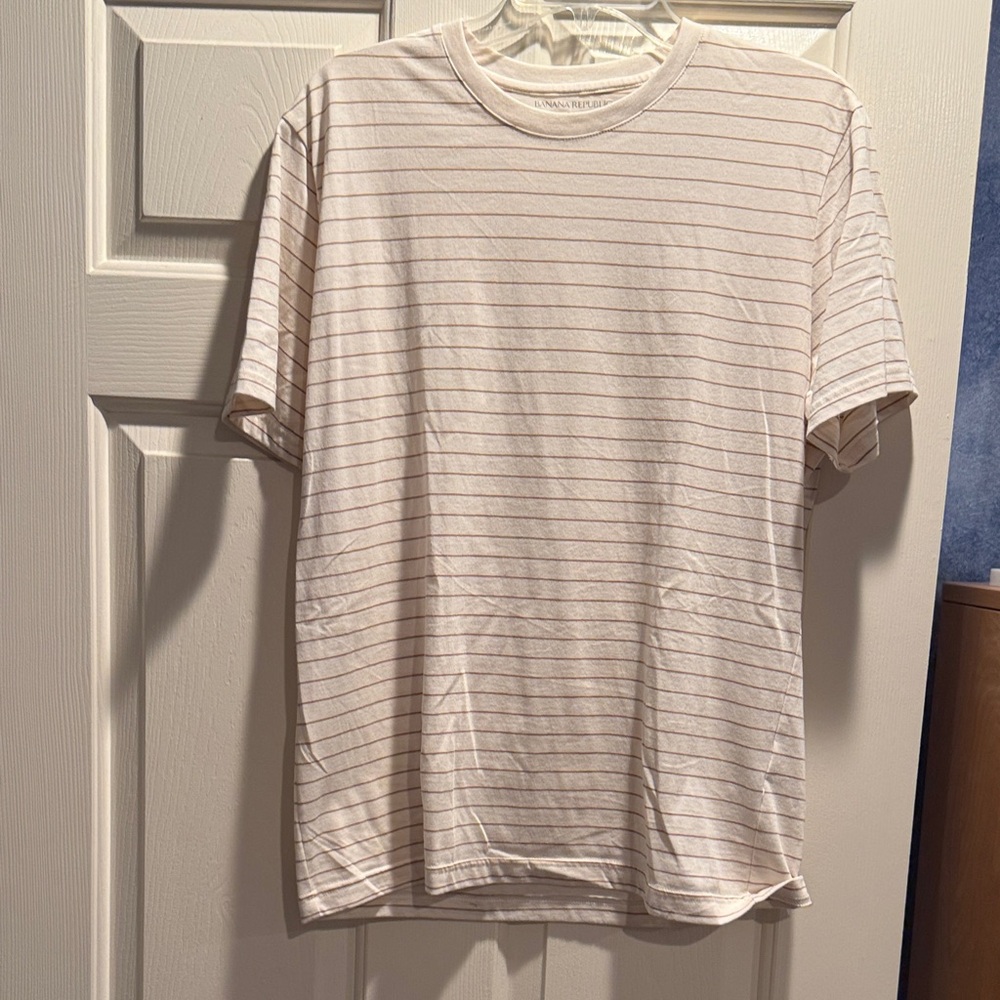 Banana Republic Beige Striped Tee